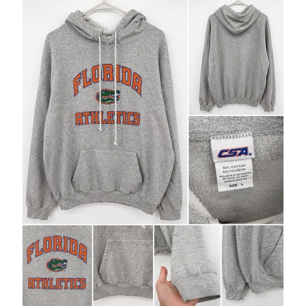 Florida Gators UF Hoodie Men's Large Gray CSA Athletics Pullover Sweatshirt